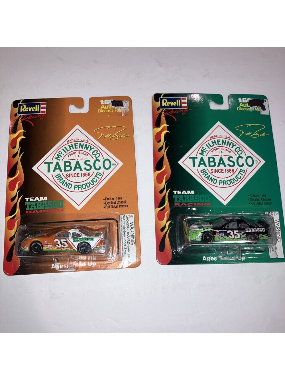 (2) REVELL RACING/TEAM TABASCO RACING #35 TODD BODINE 1:64 SCALE Green Black NEW